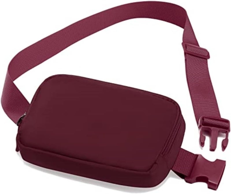Joysoda Fanny Pack,Belt Bag,40 Inch Asjustable Strap Everywhere Belt Bag,for Women and Men Red Wine - Image 1